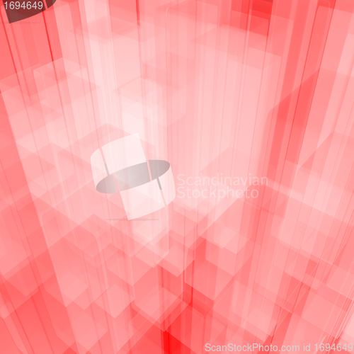 Image of Bright Glowing Pink Glass Background With Artistic Cubes Or Squa