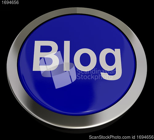 Image of Blog Button In Blue For Blogger Or Blogging Website