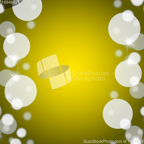 Image of Yellow Bokeh Background With Blank Copy Space And Border
