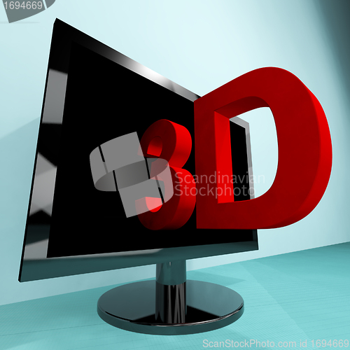 Image of Three Dimensional Television Or 3D HD TV