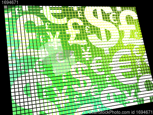 Image of Currency Symbols On Compter Screen Showing Exchange Rate And Fin