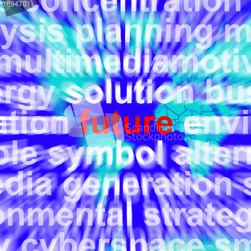 Image of Future Word On Abstract Map Showing Forecasting And Prediction