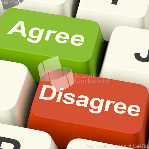 Image of Disagree And Agree Keys For Online Poll Or Voting