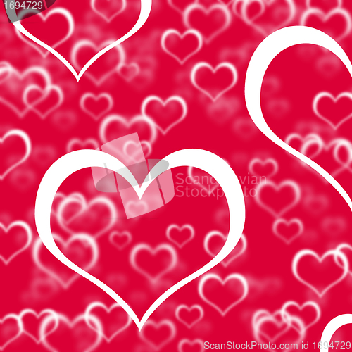 Image of Red Hearts Background Showing Love Romance And Valentines