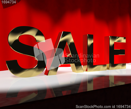 Image of Sale Word On Stage Meaning Discount Show Or Shows