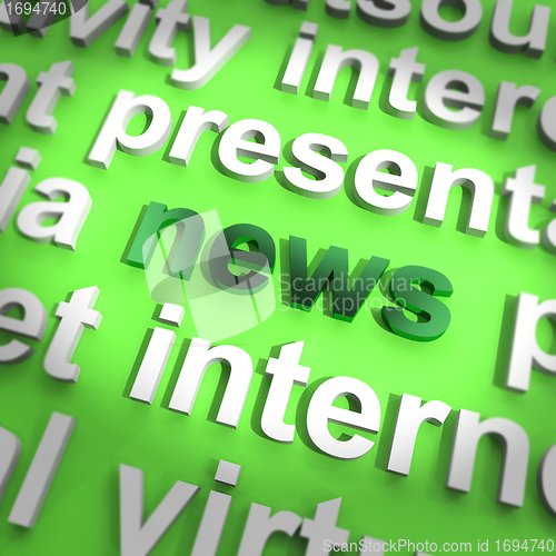 Image of News Word Showing Media Journalism And Information
