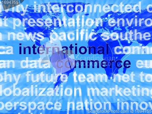 Image of International Commerce Word Showing The Business Of Buying And S