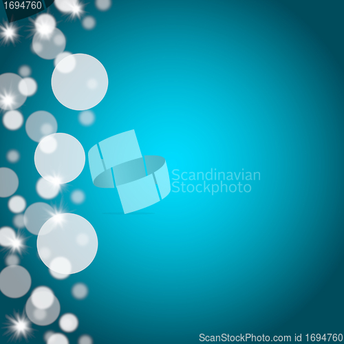 Image of Blue Bokeh Background With Blank Copy Space