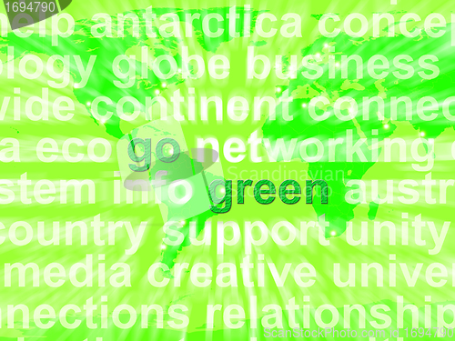 Image of Go Green Words Showing Recycling And Eco Friendly