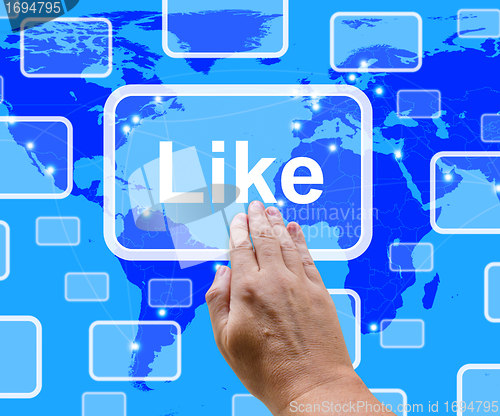 Image of Like Button Showing Approval And Being A Fan