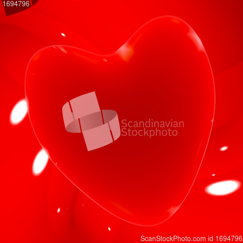 Image of Red Heart On A Glowing Background Showing Love Romance And Valen