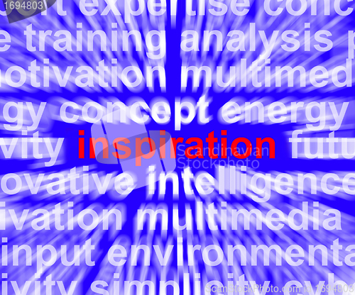 Image of Inspiration Word Zooming Showing Positive Thinking And Encourage