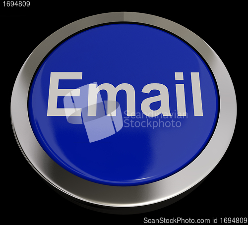 Image of Email Button In Blue For Emailing Or Contacting