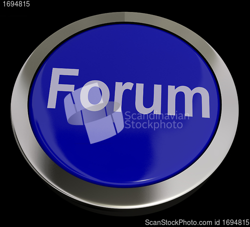 Image of Forum Button For Social Media Community Or Information