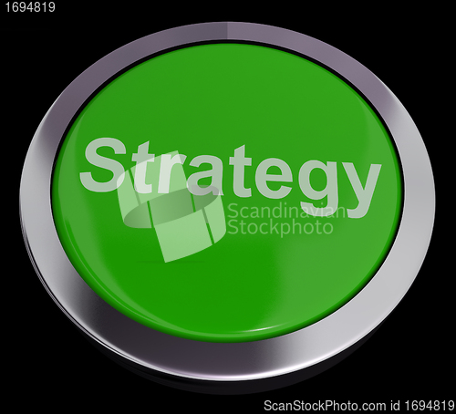 Image of Strategy Button For Business Solutions Or Goals