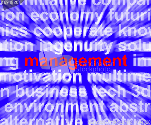 Image of Management Word Showing Business Leadership Logistics And Organi