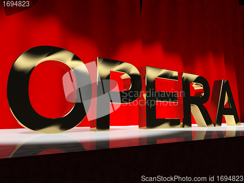 Image of Opera Word On Stage Showing Classic Operatic Culture And Perform