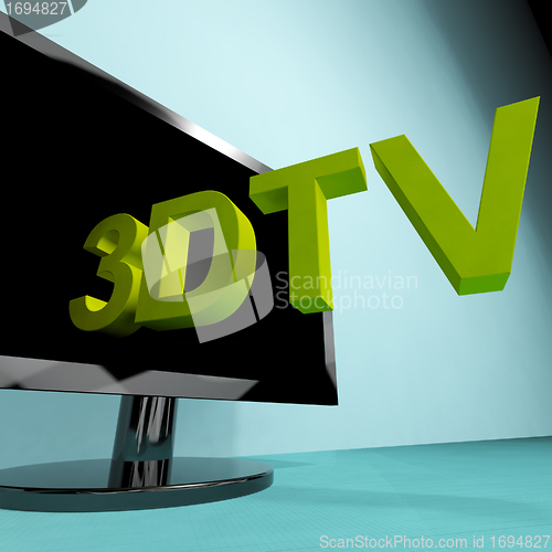 Image of Three Dimensional Television Meaning 3D HD TV
