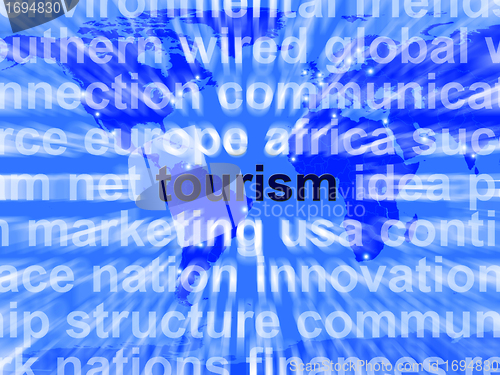 Image of Tourism Word Shows International Travel And Signtseeing Industry