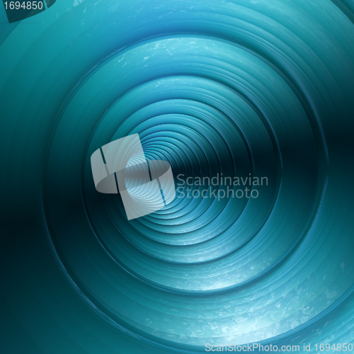 Image of Turquoise Vortex Abstract Background With Twirling Twisting Spir