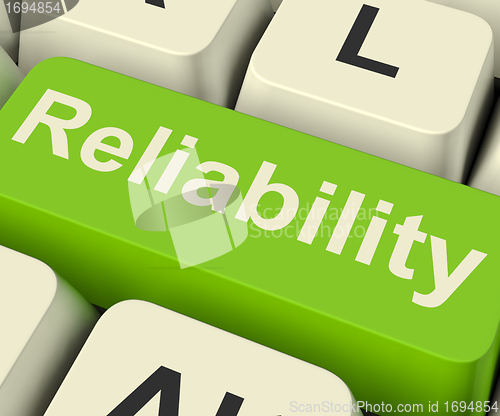 Image of Reliability Computer Key Showing Certain Dependable Confidence