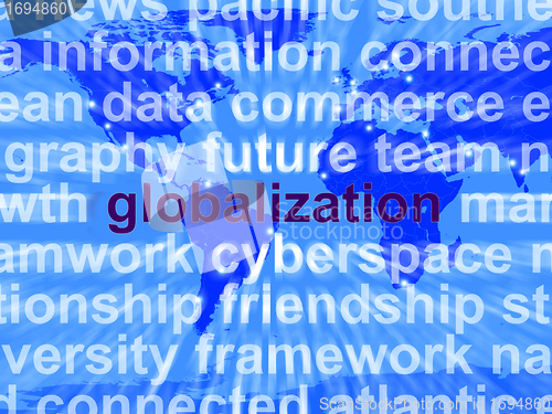 Image of Globalization Word On Map Showing International Business