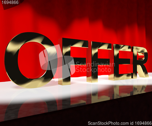 Image of Offer Word On Stage Meaning Discount Show Or Shows