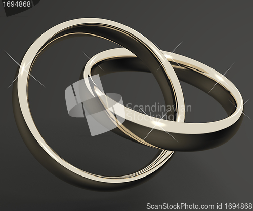 Image of Silver Or White Gold Rings Representing Love Valentines And Roma