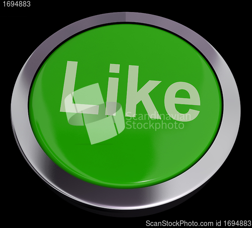 Image of Like Button In Green Showing Approval And Being A Fan