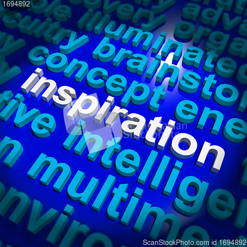 Image of Inspiration Word Showing Positive Thinking And Encouragement