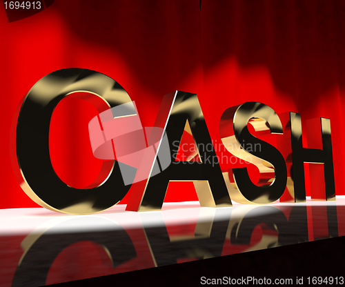 Image of Cash On Stage As Symbol For Currency And Finance Or Acting Caree