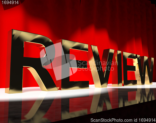 Image of Review Word On Stage Showing Evaluation And Feedback 