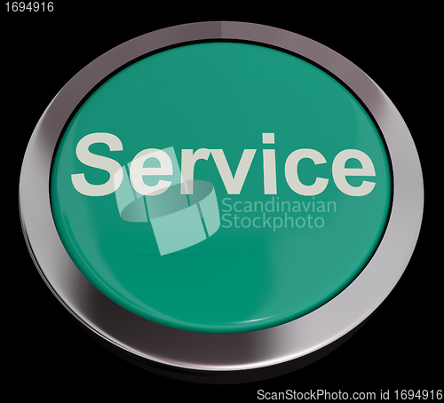 Image of Service Button Showing Help Support And Assistance