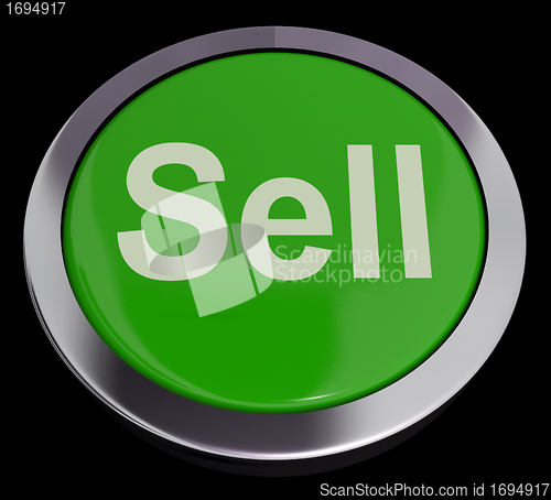 Image of Sell Button In Green Showing Sales And Business