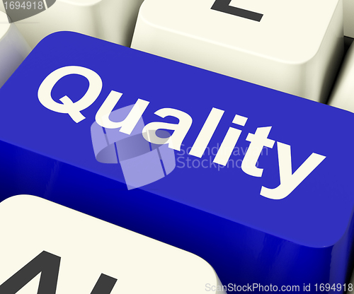 Image of Quality Key Representing Excellent Service Or Products
