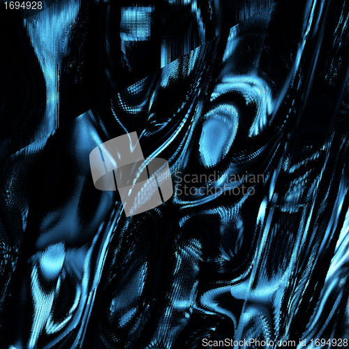 Image of Shiny Blue Foil Background Reflective Bumpy And Crinkled 