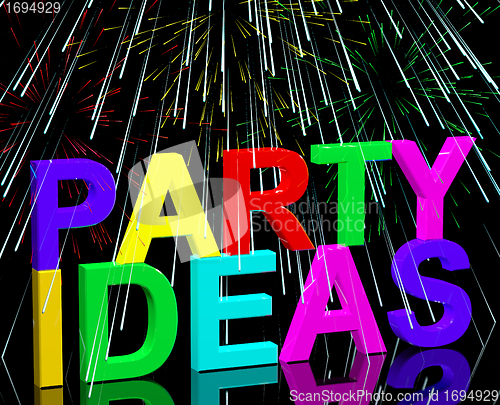 Image of Party Ideas Words Showing Birthday Or Anniversary Celebration Su