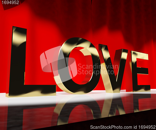 Image of Love Word Showing Heart And Romance For Valentines Or Love Actin