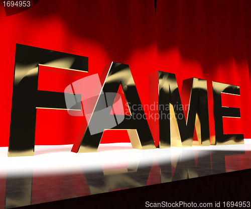 Image of Fame Word On Stage Meaning Celebrity Recognition And Being Famou