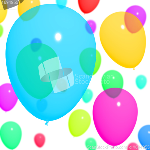 Image of Multicolored Balloons Background For Birthday Or Anniversary