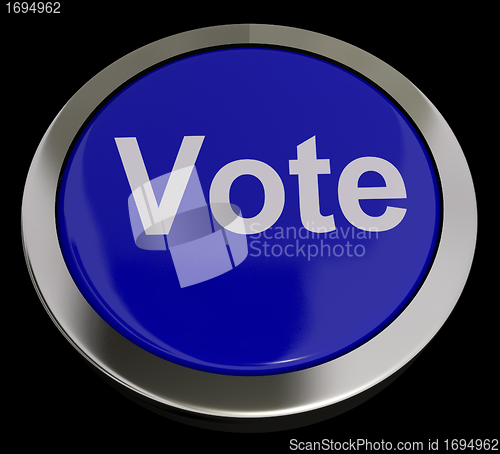 Image of Vote Button In Blue Showing Options Or Choices