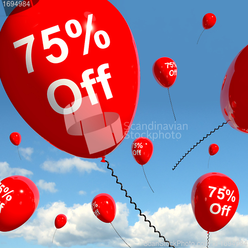 Image of Balloon With 75% Off Showing Sale Discount Of Seventy Five Perce