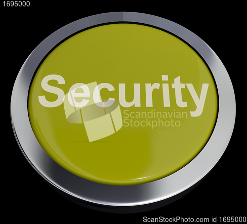 Image of Security Button Showing Privacy Encryption And Safety