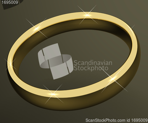 Image of Gold Ring Representing Love Valentines And Romance