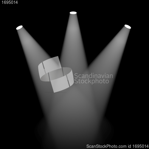 Image of White Spotlights On Black For Highlighting Products