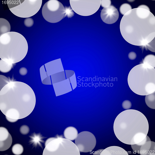 Image of Blue Bokeh Background With Blank Copy Space And Full Border