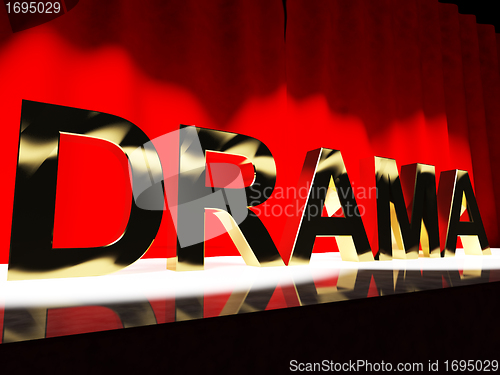 Image of Drama Word On Stage Representing Broadway The West End And Actin
