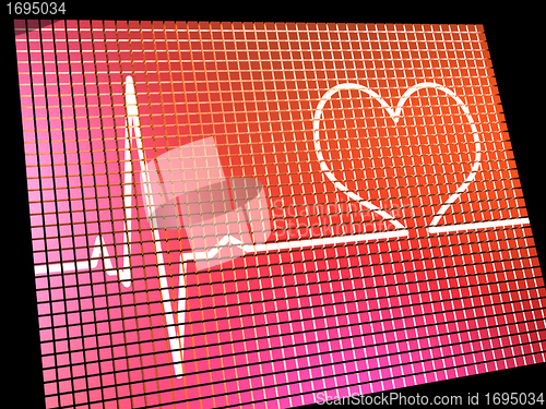 Image of Heart Rate Display Monitor Showing Cardiac And Coronary Health 