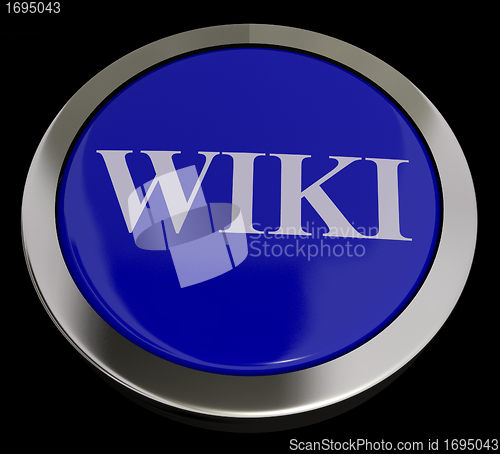 Image of Wiki Button For Online Information Or Encyclopedia