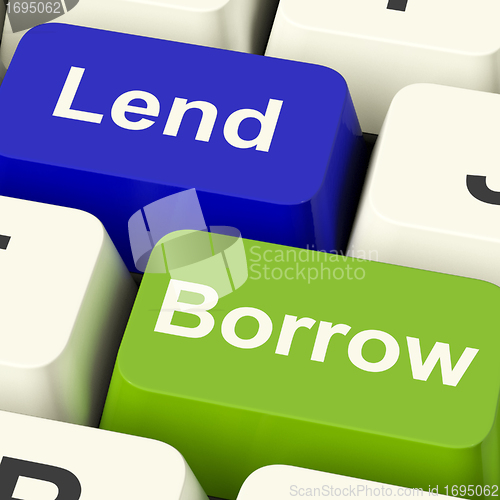 Image of Lend And Borrow Keys Showing Borrowing Or Lending On The Interne